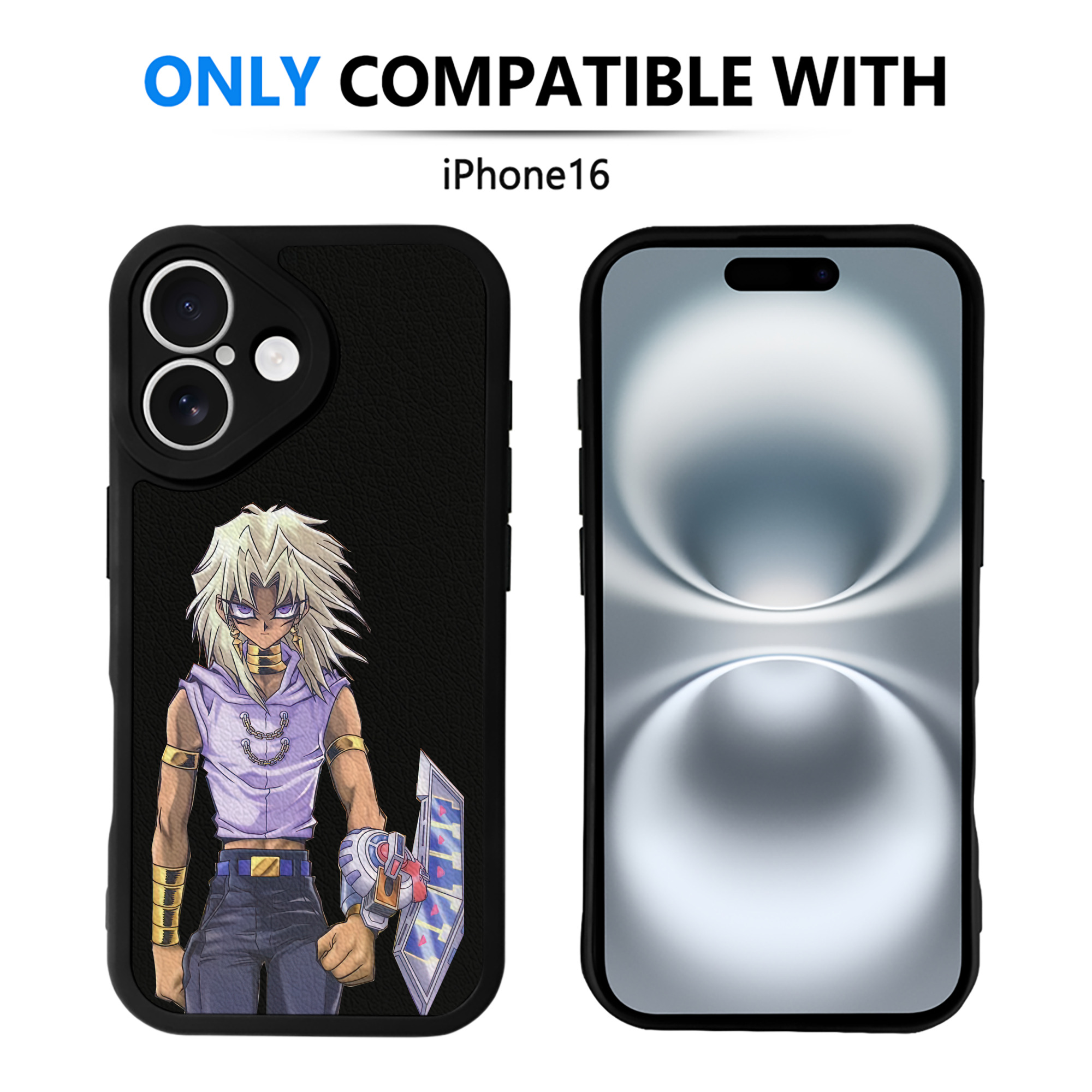 （画像用） 遊☆戯☆王 Yu-Gi-Oh! 【iPhone 16シリーズ対応】シリコンスマホケース（レザー調） 材質：シリコン